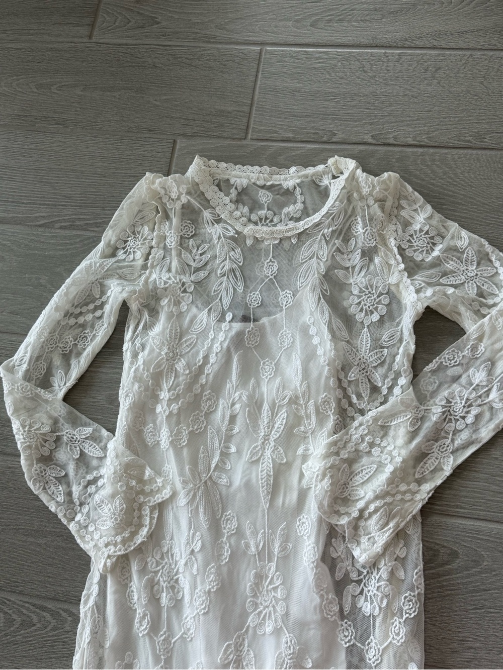 DOUBLE D RANCH Ivory Lace Lined Wedding Bridal Boho Western Dress Size XS VGUC - Picture 4 of 6